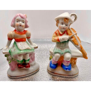 Pico Ceramic Boy and Girl made in occupied Japan figurines Vintage